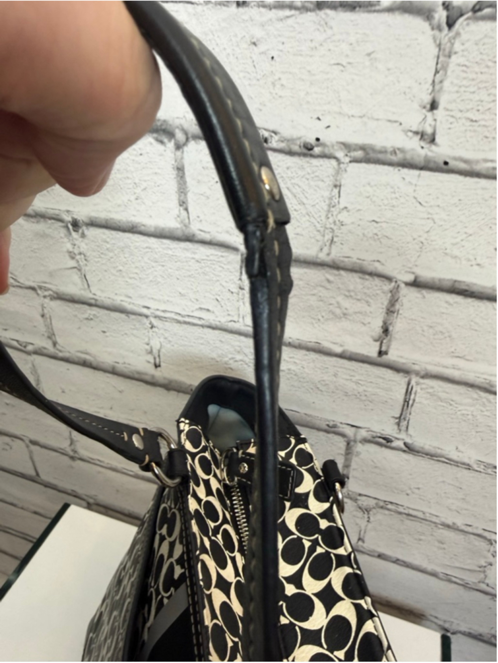 Women's Coach Chelsea Heritage Black and White Signature C Tote Bag - Picture 11 of 16